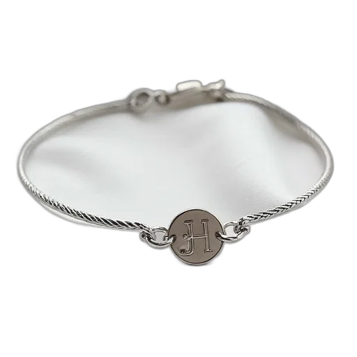 jewelry, crown, silver, bracelet, circular, emblem, featuring, initials transparent PNG cut-out