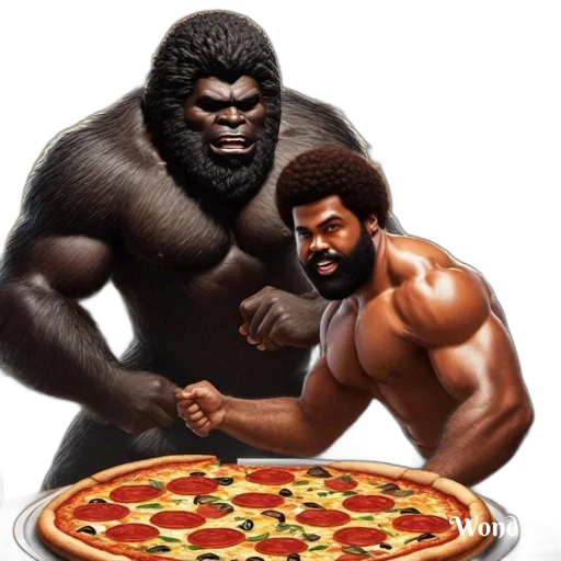 food, animal, concept art, comic book art, fantasy art, two, muscular, men transparent PNG cut-out