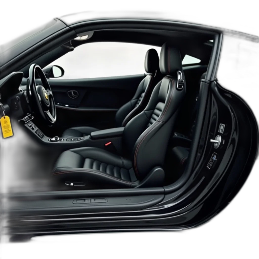 car, first, image, shows, interior, sports, door, open transparent PNG cut-out
