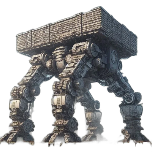 robot, weapon, furniture, creature, concept art, 3d render, fantasy art, pixel art transparent PNG cut-out