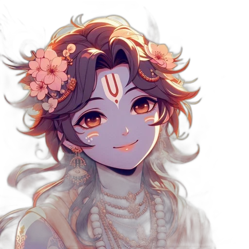crown, flower, face, watercolor, anime, fantasy art, oil painting, pastel transparent PNG cut-out