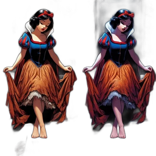 dress, concept art, fantasy art, comic book art, 3d render, dark, red, two transparent PNG cut-out