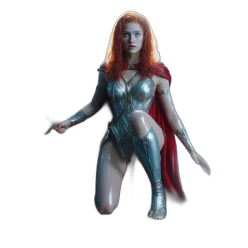 concept art, comic book art, fantasy art, 3d render, medieval-like, setting, female, warrior transparent PNG cut-out
