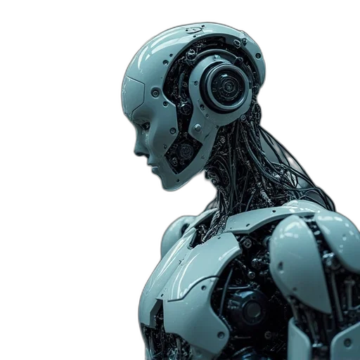 robot, cyberpunk, concept art, 3d render transparent PNG cut-out