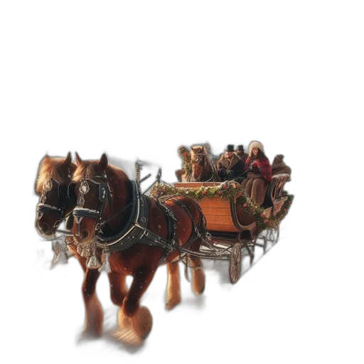 car, furniture, animal, staff, 3d render, photorealistic, concept art, wintry transparent PNG cut-out
