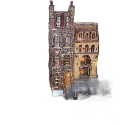building, watercolor, photorealistic, concept art, oil painting, city street, snow, detailed transparent PNG cut-out