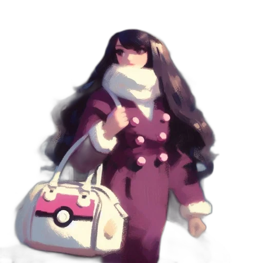 dress, jacket, creature, staff, concept art, pixel art, vaporwave, watercolor transparent PNG cut-out