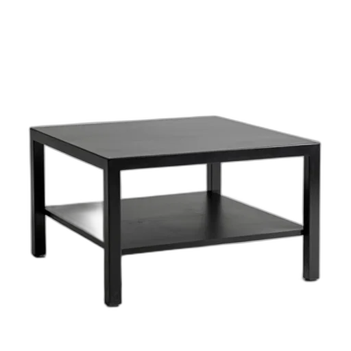 furniture, 3d render, monochrome, black, metal, coffee, table, two transparent PNG cut-out