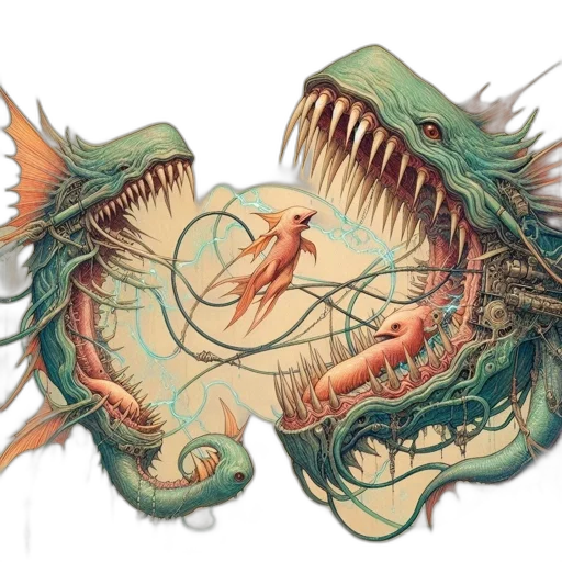 dragon, creature, animal, mask, concept art, watercolor, fantasy art, photorealistic transparent PNG cut-out