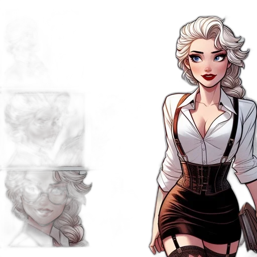 comic book art, concept art, fantasy art, cartoon, earth tones, monochrome, dark, vintage-style transparent PNG cut-out