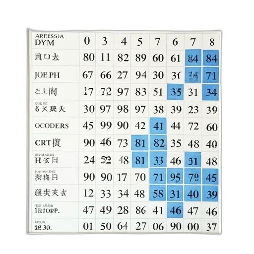 blue, monochrome, pastel, table, grid, numbers, few, words transparent PNG cut-out