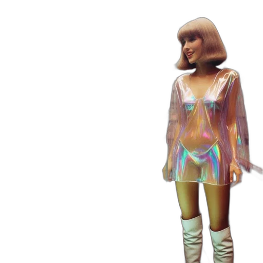 jacket, dress, robot, 3d render, concept art, vaporwave, pixel art, outer space transparent PNG cut-out