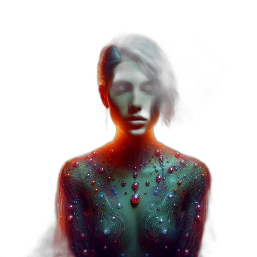 dress, face, robot, mask, concept art, fantasy art, photorealistic, pixel art transparent PNG cut-out