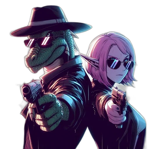weapon, mask, jacket, concept art, vaporwave, comic book art, cyberpunk, fire transparent PNG cut-out