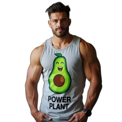 food, animal, muscular, man, wearing, gray, tank, top transparent PNG cut-out