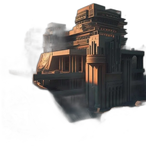 building, crown, robot, weapon, concept art, 3d render, fantasy art, photorealistic transparent PNG cut-out