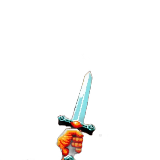 sword, weapon, staff, robot, pixel art, 3d render, concept art, fantasy art transparent PNG cut-out