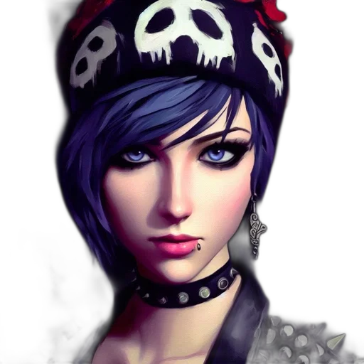 face, hat, jewelry, fantasy art, photorealistic, comic book art, concept art, dark transparent PNG cut-out