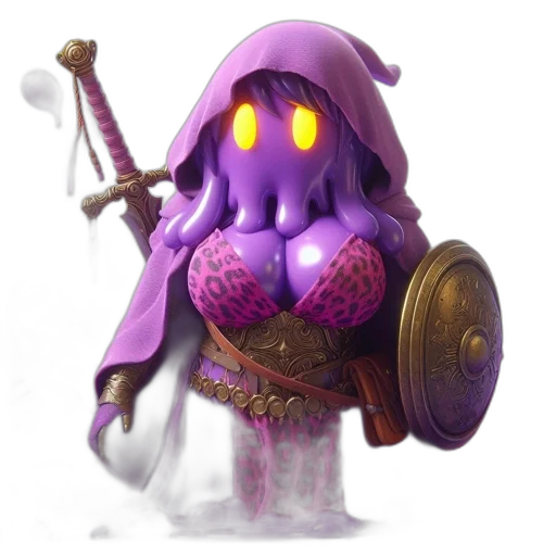 staff, weapon, creature, concept art, fantasy art, pixel art, 3d render, octopus transparent PNG cut-out