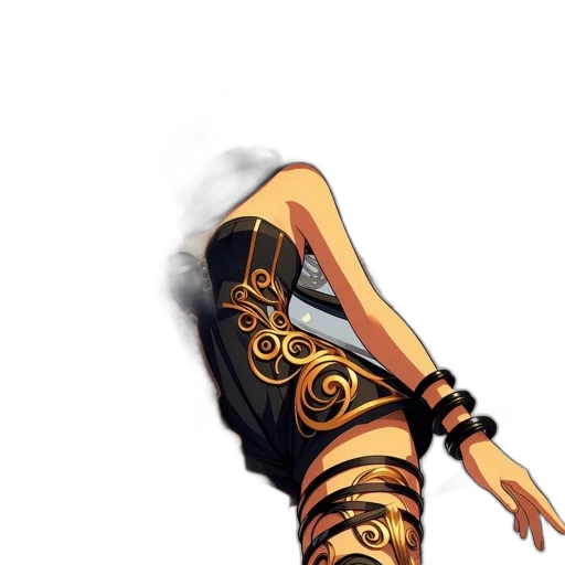 shoes, dress, mask, staff, concept art, fantasy art, 3d render, photorealistic transparent PNG cut-out