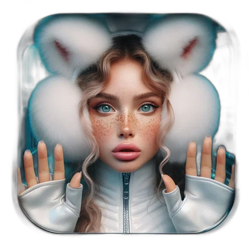 face, mask, concept art, fantasy art, cyberpunk, photorealistic, outer space, young transparent PNG cut-out