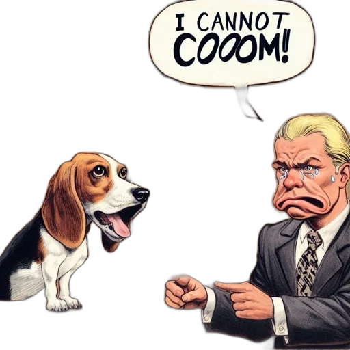 animal, comic book art, cartoon, concept art, courtroom, scene, beagle, points transparent PNG cut-out