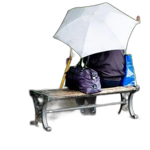 umbrella, furniture, staff, jacket, photorealistic, 3d render, concept art, rain transparent PNG cut-out