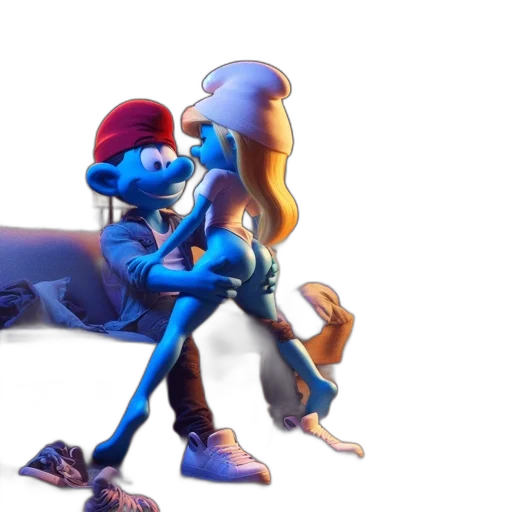 concept art, 3d render, fire, blue, two, characters, man, red transparent PNG cut-out