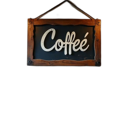 staff, furniture, food, 3d render, photorealistic, sign, coffee, cafe transparent PNG cut-out