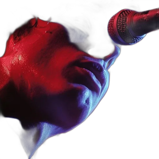 face, photorealistic, watercolor, intense, emotive, performer, depicted, singing transparent PNG cut-out