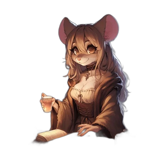 animal, creature, staff, face, anime, pixel art, concept art, watercolor transparent PNG cut-out