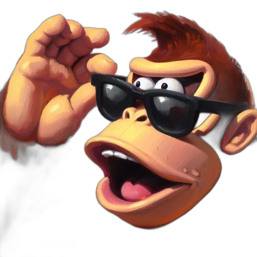 concept art, photorealistic, 3d render, cartoon, cartoonish, gorilla, character, sporting transparent PNG cut-out
