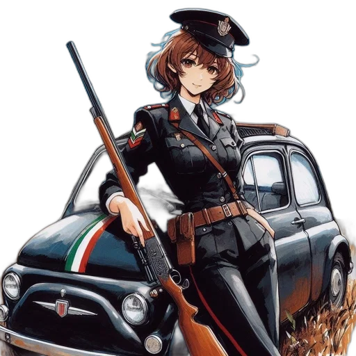 weapon, car, staff, hat, anime, concept art, cartoon, pixel art transparent PNG cut-out