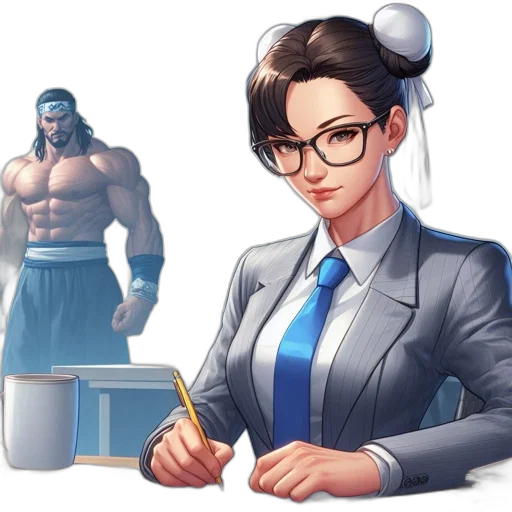 staff, jacket, weapon, concept art, pixel art, comic book art, fantasy art, blue transparent PNG cut-out