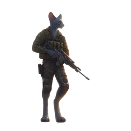 staff, animal, weapon, jacket, concept art, 3d render, pixel art, fantasy art transparent PNG cut-out