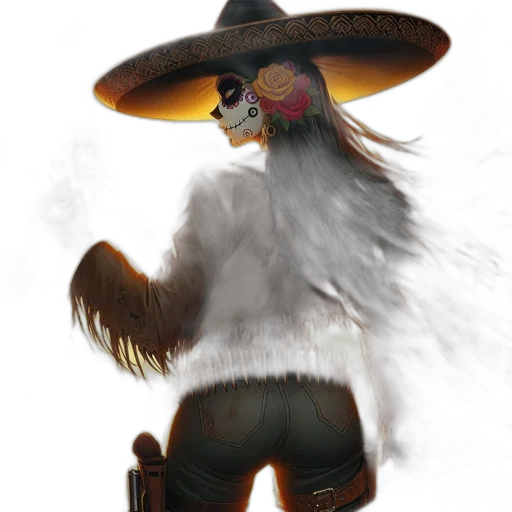mask, hat, staff, dragon, concept art, 3d render, fantasy art, photorealistic transparent PNG cut-out