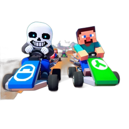 car, robot, pixel art, concept art, 3d render, cartoon, screen, shows transparent PNG cut-out