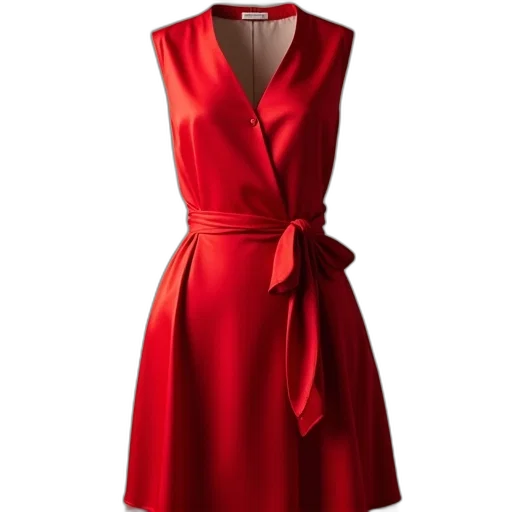 dress, red, sleeveless, has transparent PNG cut-out
