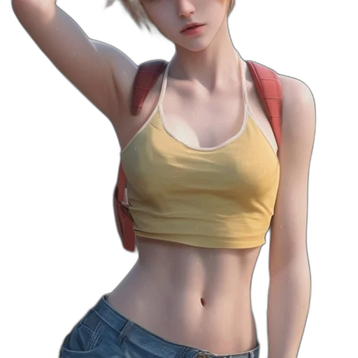 jacket, dress, weapon, robot, concept art, 3d render, photorealistic, pixel art transparent PNG cut-out