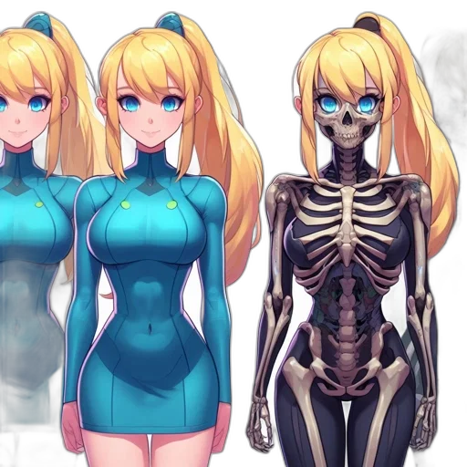 dress, robot, concept art, anime, pixel art, 3d render, blue, dark transparent PNG cut-out