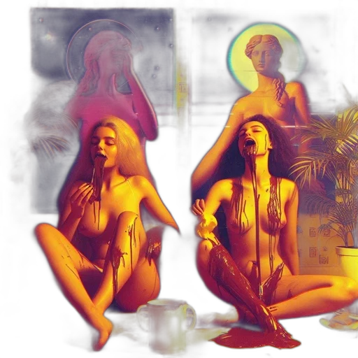 concept art, photorealistic, fantasy art, 3d render, fire, outer space, neon lights, golden transparent PNG cut-out