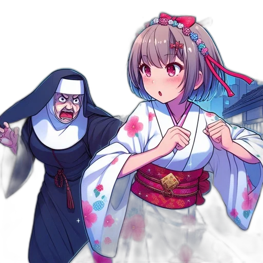 dress, creature, staff, weapon, anime, concept art, pixel art, vaporwave transparent PNG cut-out