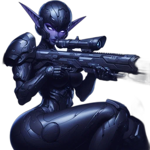 weapon, robot, concept art, fantasy art, cyberpunk, comic book art, outer space, elite transparent PNG cut-out