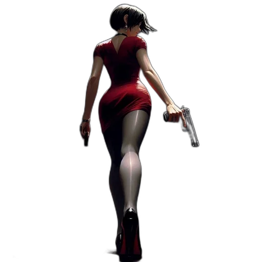 weapon, dress, staff, concept art, 3d render, comic book art, pixel art, red transparent PNG cut-out