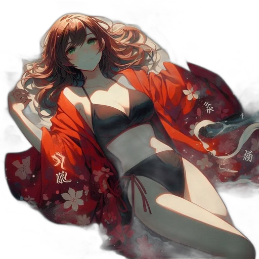 dress, staff, concept art, fantasy art, anime, pixel art, fire, red transparent PNG cut-out