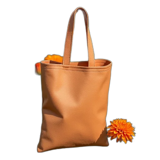 photorealistic, 3d render, earth tones, golden, garden, orange, flowers, tote transparent PNG cut-out