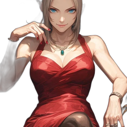 dress, jewelry, staff, face, anime, concept art, pixel art, fantasy art transparent PNG cut-out