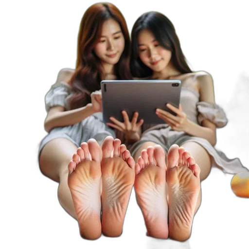 photorealistic, oil painting, concept art, 3d render, two, women, blanket, park transparent PNG cut-out