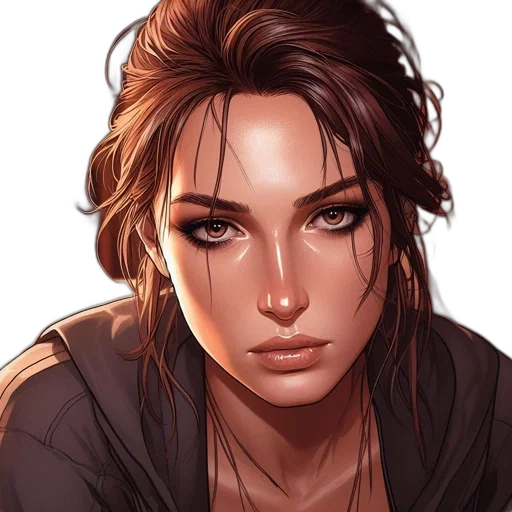 face, comic book art, photorealistic, fantasy art, concept art, earth tones, golden, dark transparent PNG cut-out