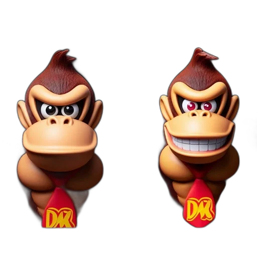 crown, concept art, 3d render, photorealistic, comparison, monkey, character, initial transparent PNG cut-out